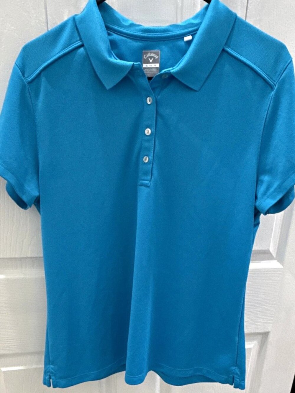 Callaway Golf Polo Shirt Womens XL Blue Short Sleeve Opti-Dri Excellent Cond